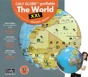 Inflatable globe 85 cm political XXL