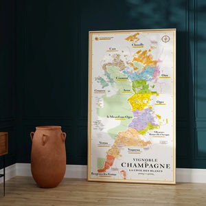 Champagne Carte des Crus (La côte des Blancs)  