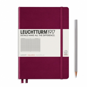 Leuchtturm A5 medium port red squared hardcover notebook