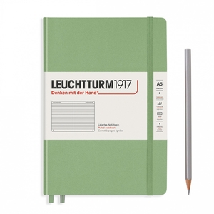 Leuchtturm A5 medium muted colours sage ruled hardcover notebook