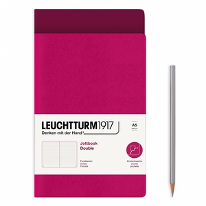 Leuchtturm A5 Double Medium Jottbook Softcover Port Red/Berry Dotted Notebook