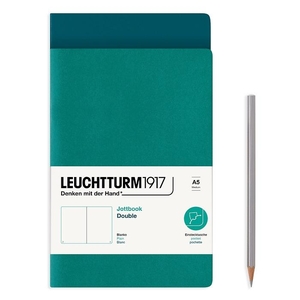 Leuchtturm A5 Double Medium Jottbook Softcover Emerald/Pacific Green Plain Notebook