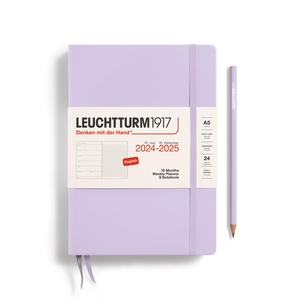 Leuchtturm Weekly Planner & Notebook A5 Medium Lilac 18M Agenda 2024-2025