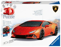 Ravensburger 3D Puzzle 11571 - Lamborghini Huracán EVO - Arancio - Der rassige Supersportwagen als 3D Puzzle Fahrzeug