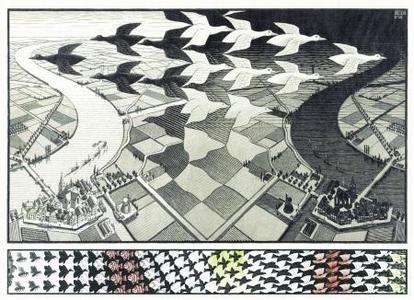 Escher puzzel  -day and night- 1000st