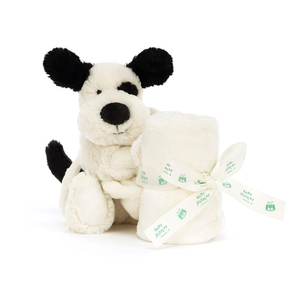 Bashful Black & Cream Puppy Soother Jellycat Knuffel