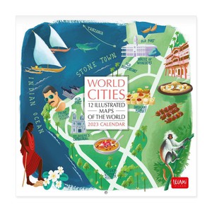 Uncoated Paper World Cities Wall Calendar 2023
