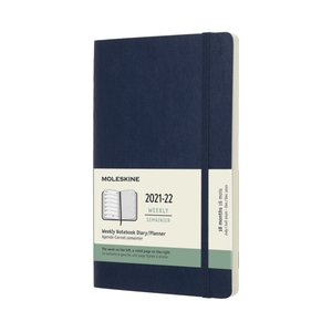 Moleskine Weekly Notebook Diary/Planner Large A5 Sapphire Blue Softcover 18 maanden 2021-2022