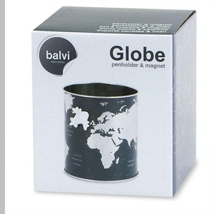 Balvi Blikken Pennenbeker Globe Zwart