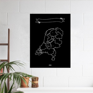 Krijtkaart Nederland 90 x 60 cm  