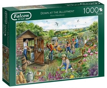 Falcon down at the allotment puzzel 1000st