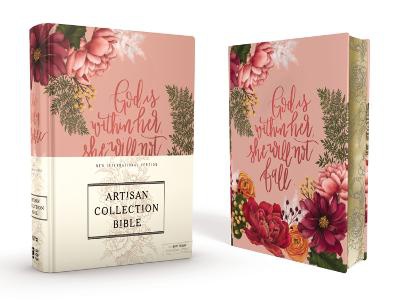 NIV, Artisan Collection Bible, Women’s Bible with Journaling Space, Cloth over Board, Pink Floral, Designed Edges under Gilding, Red Letter, Comfort Print
