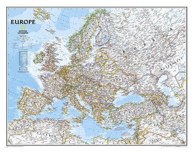 Europa politiek wandkaart geplastificeerd 20070 