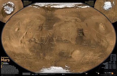 Mars Rode Planeet wandkaart 22075 