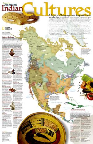 Noord-Amerikaanse Indiaanse culturen wandkaart 20319 