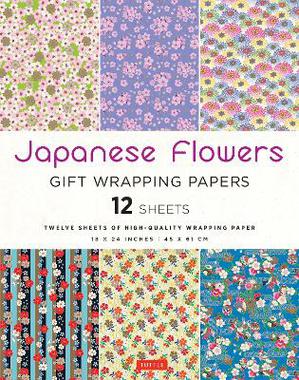 Japanese Flowers Gift Wrapping Papers - 12 sheets