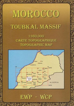 TOUBKAL MASSIF TOPO Morocco 1/160.000 