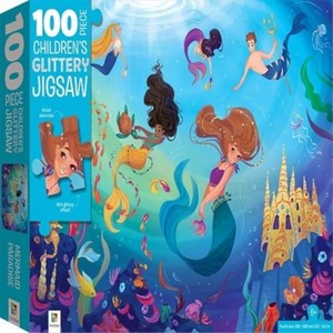 100-Piece Children's Glittery Jigsaw: Mermaid Paradise