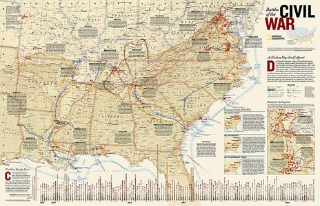 Battles of the Civil War wandkaart 20346 