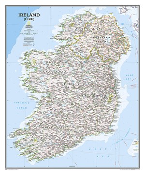 Ierland wandkaart geplastificeerd 20427 