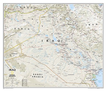 Irak wandkaart geplastificeerd 20539 