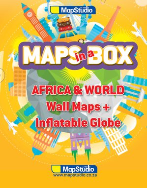 Mapsbox: Afrika & wereld plano's + wereldbol infl  