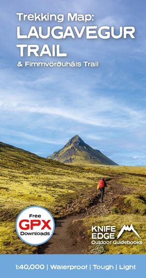 Iceland's Laugavegur trail Two-way trekking map  