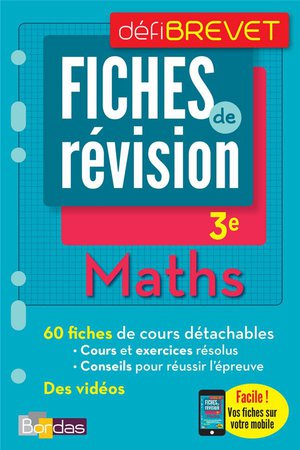 Defibrevet ; Fiches De Revision : Mathematiques ; 3e (edition 2017) 