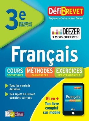 Defibrevet : Francais : 3e (edition 2018) 