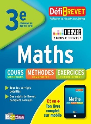 Defibrevet : Mathematiques ; 3e (edition 2018) 