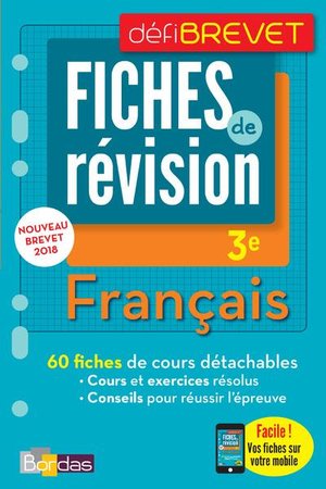 Defibrevet ; Fiches De Revision ; Francais ; 3e (edition 2018) 