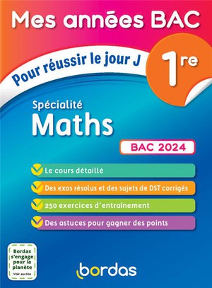 Mes Annees Bac : Specialite Mathematiques ; 1re ; Bac 2024 (edition 2023) 