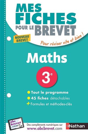 Mes Fiches Abc Du Brevet Tome 2 : Mathematiques : 3e (edition 2017) 