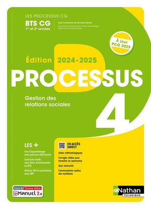 Les Processus 4 : Gestion Des Relations Sociales ; Bts Cg ; 1re Et 2e Annees ; Livre + Licence Eleve (edition 2024/2025) 