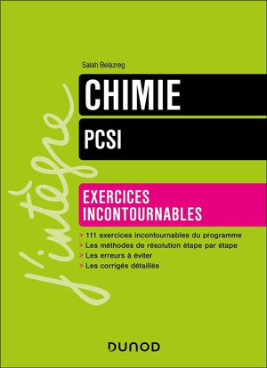 Chimie ; Pcsi ; Exercices Incontournables 