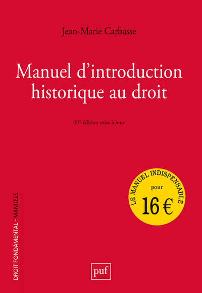 Manuel D'introduction Historique Au Droit (10e Edition) 