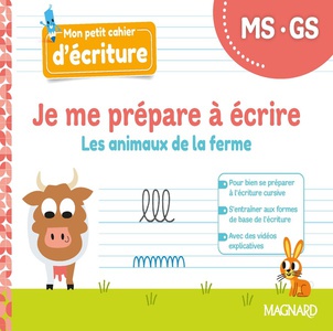 Mon Petit Cahier Decriture : Je Me Prepare A Ecrire Ms-gs, Les Animaux De La Ferme : Cahier (edition 2022) 