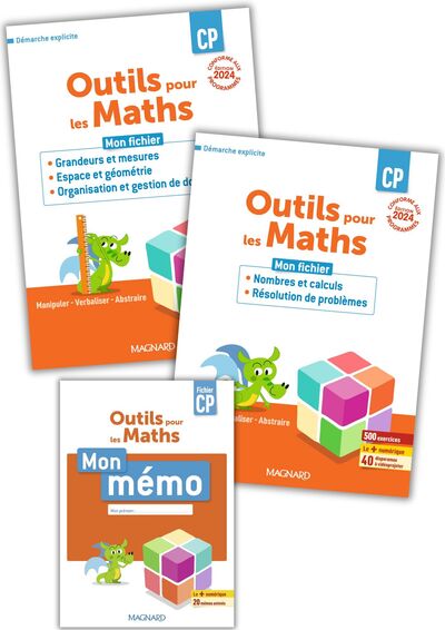Outils Pour Les Maths : Outils Pour Les Maths Cp (2024) - 2 Fichiers (nombres Et Calculs Et Resolution De Problemes & Grandeurs Et Mesures Et Espace Et Geometrie) + Memo 