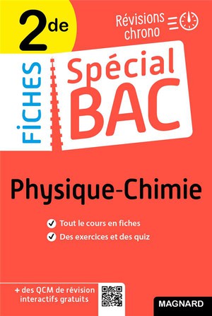 Fiches Special Bac : Physique-chimie ; 2de Bac 2022 ; Tout Le Programme En 50 Fiches, Memos, Schemas-bilans, Exercices Et Qcm 