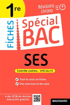 Fiches Special Bac : Ses ; 1re Bac 2022 ; Tout Le Programme En 53 Fiches, Memos, Schemas-bilans, Exercices Et Qcm 