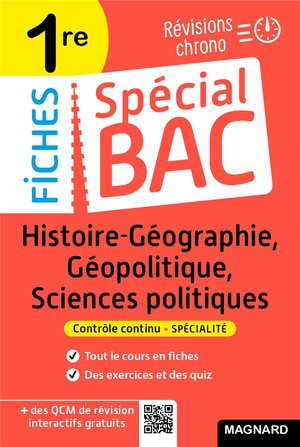 Fiches Special Bac : Histoire-geo, Geopolitique, Sciences Po ; 1re Bac 2022 ; Tout Le Programme En 51 Fiches, Memos, Schemas-bilans, Execices Et Qcm 
