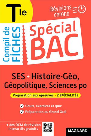 Special Bac : Compil De Fiches ; Ses-histoire-geo-geopolitique-sciences Po ; Terminale Bac 2022 ; Tout Le Programme Des 2 Specialites En 114 Fiches Visuelles 