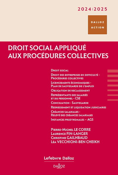Droit Social Applique Aux Procedures Collectives 