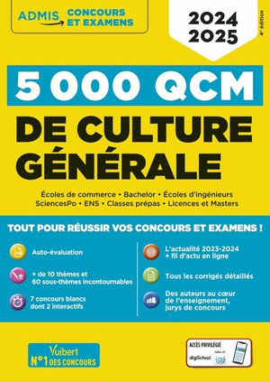 5000 Qcm De Culture Generale + Application Digischool : Concours Et Examens 2024-2025 - Testez Votre Culture Generale + Actu En Ligne Mois Par Mois 