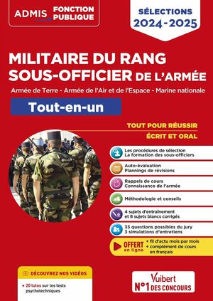 Selections Militaire Du Rang - Sous-officier De L'armee Tout-en-un : Armee De Terre, Armee De L'air Et De L'espace, Marine Nationale (edition 2024/2025) 