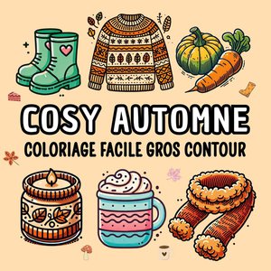 Cosy Automne : Coloriage Facile Gros Contours 