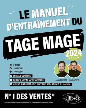 Le Manuel D'entrainement Du Tage Mage : 12 Tests Blancs + 1100 Questions + 1100 Videos (edition 2024) 