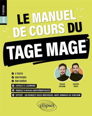 Le Manuel De Cours Du Tage Mage : 3 Tests Blancs + 200 Fiches De Cours + 700 Questions + 700 Videos (edition 2024) 