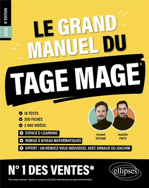 Le Grand Manuel Du Tage Mage N1 Des Ventes : 18 Tests Blancs + 200 Fiches De Cours + 2000 Videos (9e Edition) 
