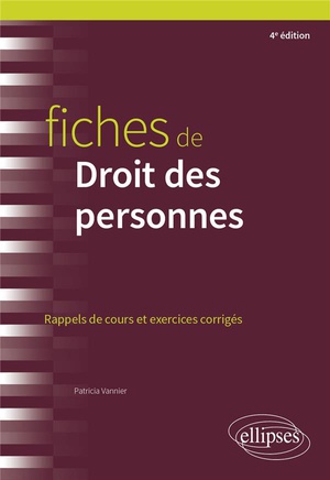 Fiches De Droit Des Personnes (4e Edition) 
